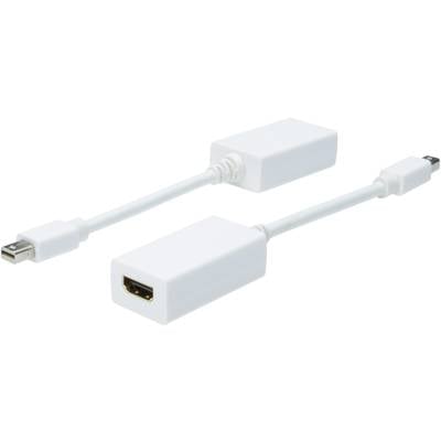 DisplayPort - HDMI átalakító adapter, 1x mini DisplayPort dugó - 1x HDMI aljzat, fehér, Digitus