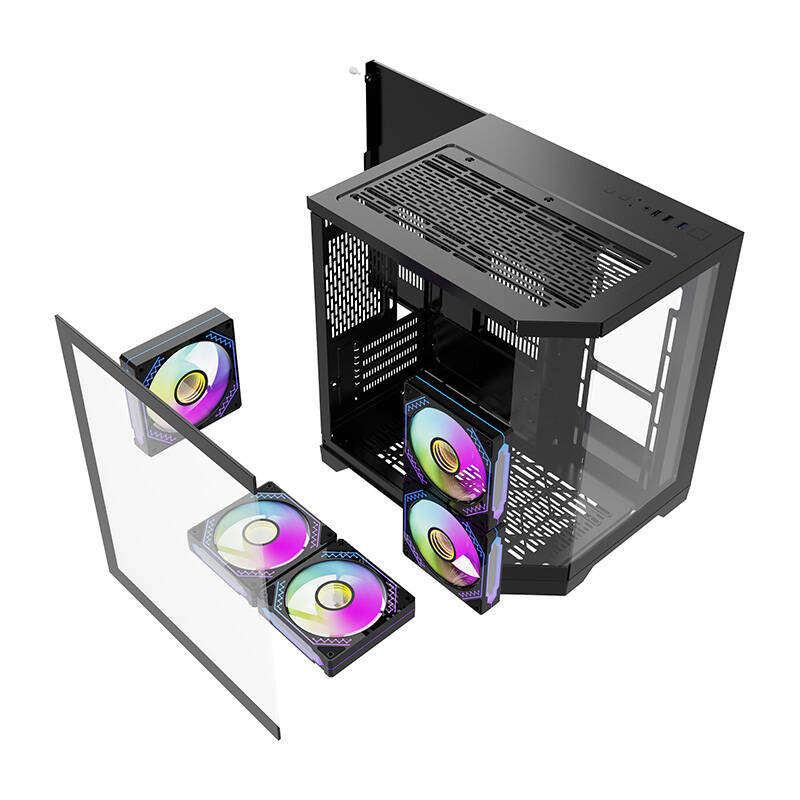 Darkflash FT350 számítógépház + 5 ARGB ventilátor (fekete)