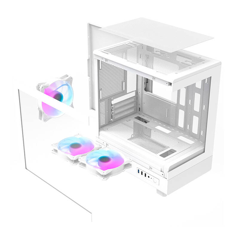 Darkflash DB330M számítógépház + 3 ARGB ventilátor Fehér 