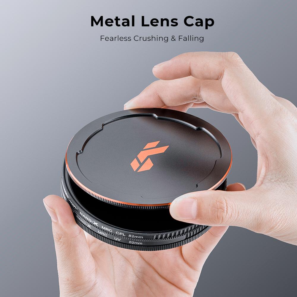 K&F Concept NANO-X series, MCUV + CPL szűrő, vízlepergető, karcálló, fém objektívsapka + tok, 62mm