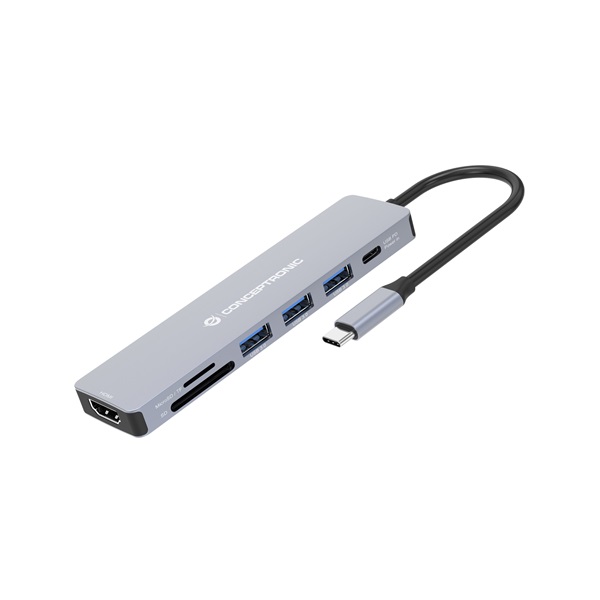 Conceptronic DONN18G USB-C to HDMI/USB-C PD/USB 3.0/SD/TF Notebook Dokkoló Conceptronic DONN18G USB-C to HDMI/USB-C PD/USB 3.0/SD/TF Notebook Dokkoló