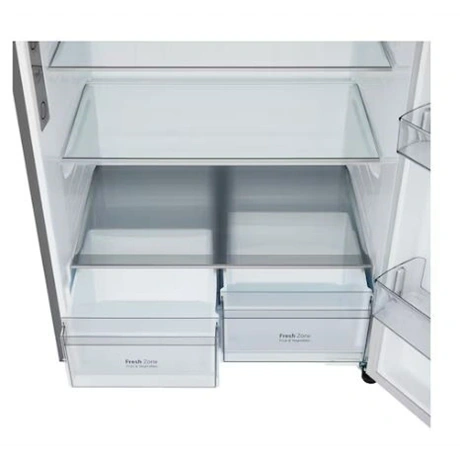 Lg GTFV61PYBQD  Felülfagyasztós hűtőszekrény, E energiaosztály, Inox