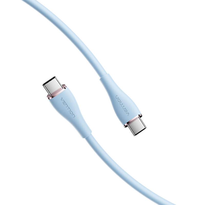 USB-C 2.0 to USB-C 5A Cable Vention TAWSG 1.5m Light Blue Silicone USB-C 2.0 to USB-C 5A Cable Vention TAWSG 1.5m Light Blue Silicone
