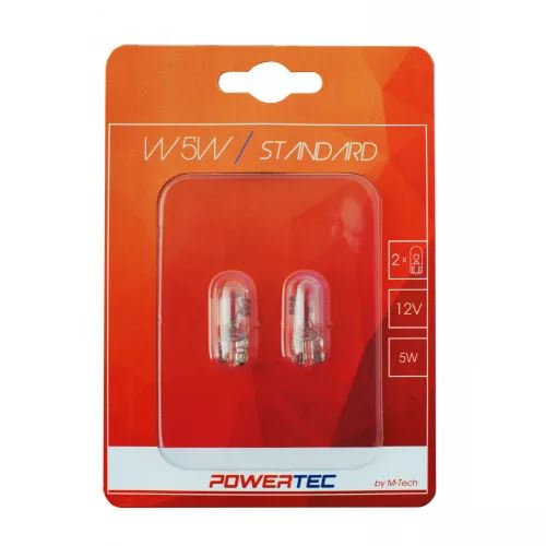 Powertec Standard T10 W5W halogén izzó 12V (biszter) (72PTZ12-02B)