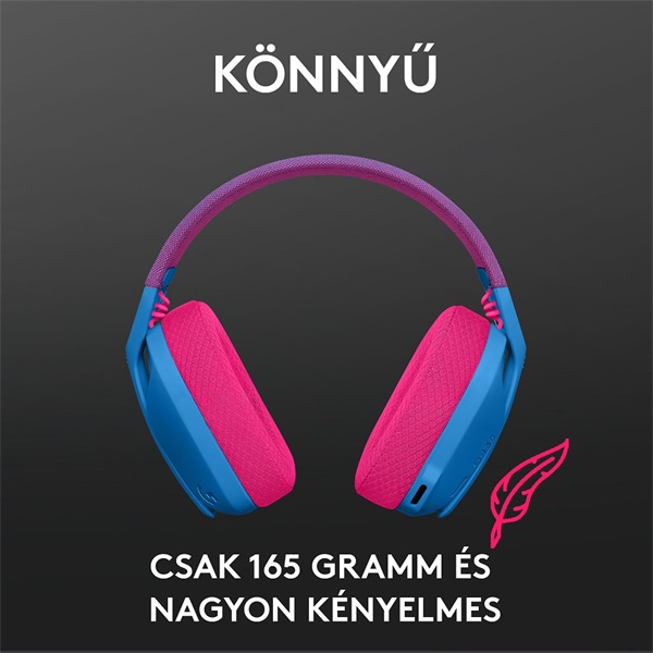 Logitech G435 LIGHTSPEED vezeték nélküli Gaming headset kék (981-001062)