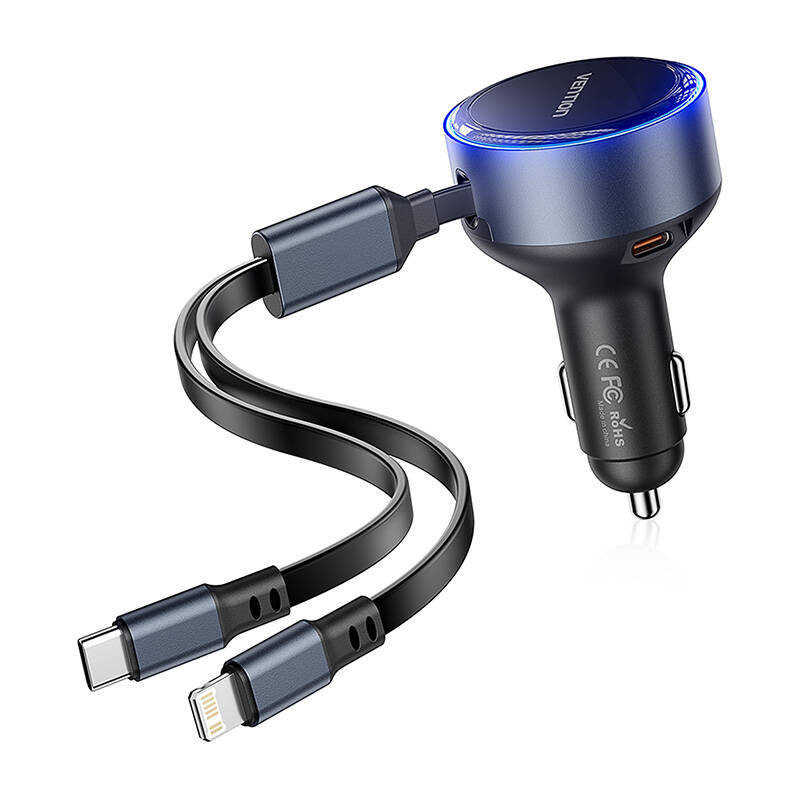 Vention FFOB0 USB-C car charger + USB-C/Lightning 30W kábel