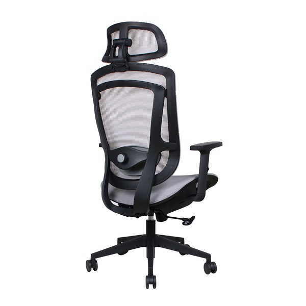 IRISOffice Nimbus szürke ergonómikus, szövet-hálós irodai forgószék fej és háttámasszal