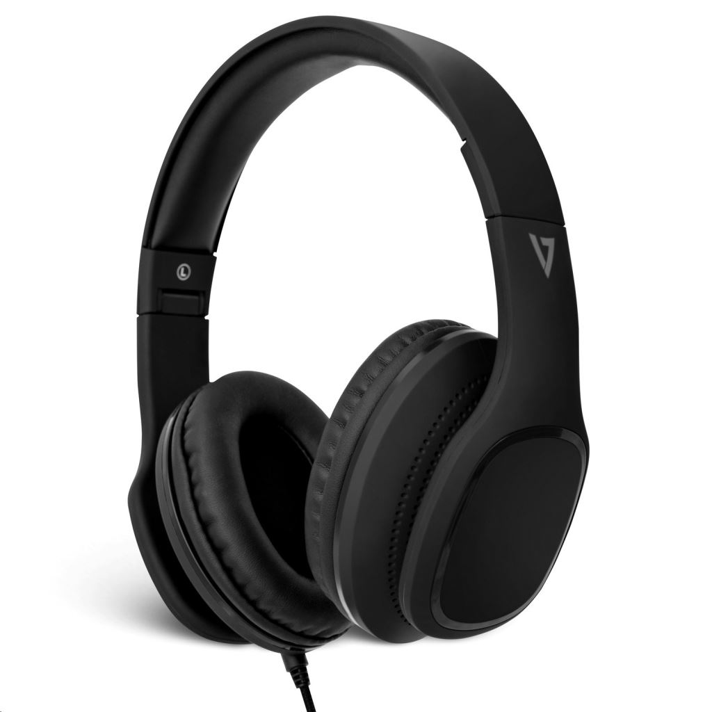 V7 Over-Ear Stereo zajszűrős mikrofonos fejhallgató fekete (HA701-3EP)