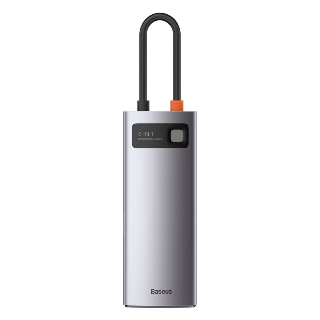 Baseus Metal Gleam Series 6 az 1-ben hub, USB-C-> 3x USB 3.0, HDMI, USB-C PD, RJ45 Ethernet (CAHUB-CW0G) Baseus Metal Gleam Series 6 az 1-ben hub, USB-C-> 3x USB 3.0, HDMI, USB-C PD, RJ45 Ethernet (CAHUB-CW0G)