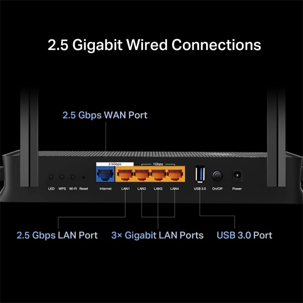 TP-Link Archer BE230 BE3600  kétsávos Wi-Fi 7 router Fekete