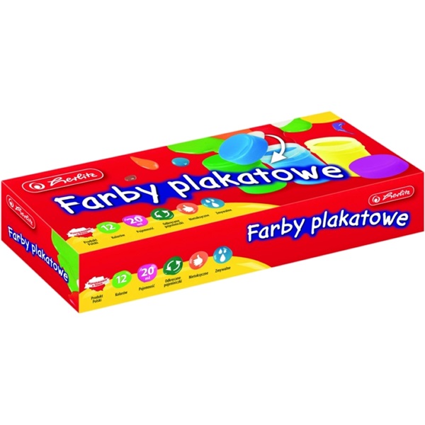 Herlitz 12 szín (12x20ml) tégelyes tempera Herlitz 12 szín (12x20ml) tégelyes tempera