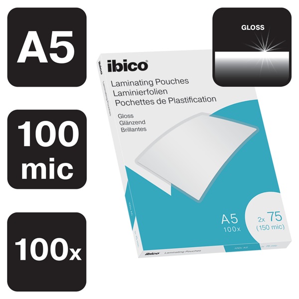 Ibico A5 75 micron, 100 db/csomag light laminálófólia Ibico A5 75 micron, 100 db/csomag light laminálófólia
