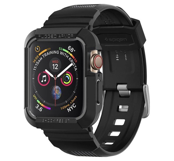 SPIGEN RUGGED ARMOR PRO pótszíj (egyedi méret, szilikon, közepesen ütésálló, állítható + szilikon keret) FEKETE [Apple Watch Series SE ... SPIGEN RUGGED ARMOR PRO pótszíj (egyedi méret, szilikon, közepesen ütésálló, állítható + szilikon keret) FEKETE [Apple Watch Series SE ...