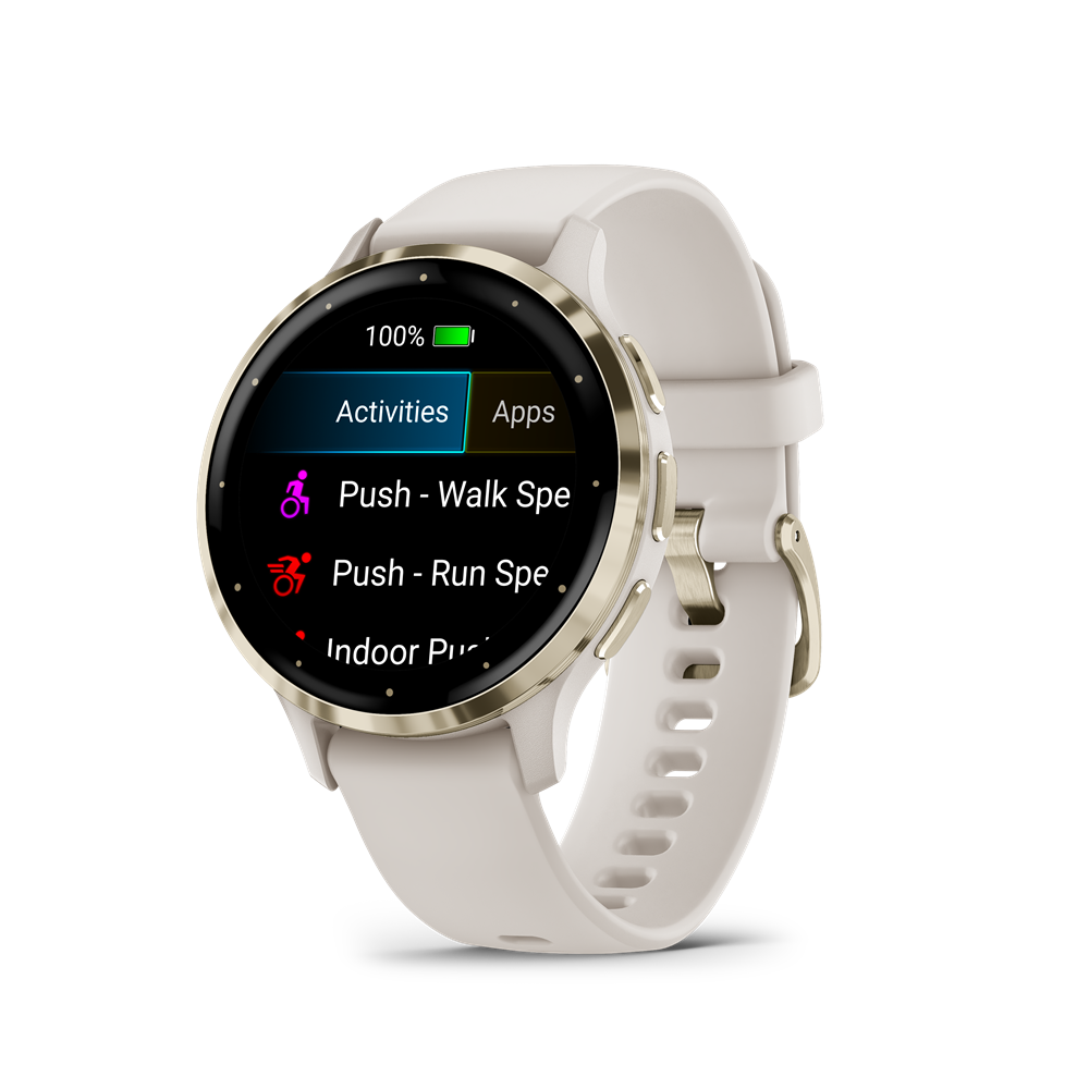  Garmin Venu 3S francia szürke-krémarany, bőr és szilikon szíjjal okosóra