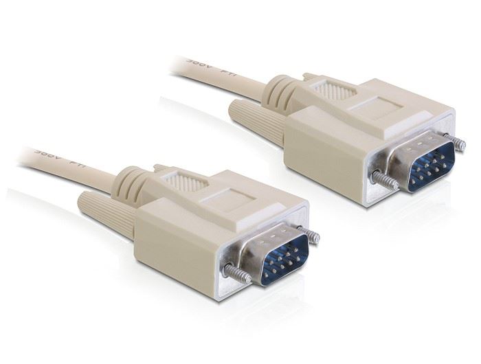 Delock 82981 RS-232 serial Sub-D9 male / male kábel 2 m