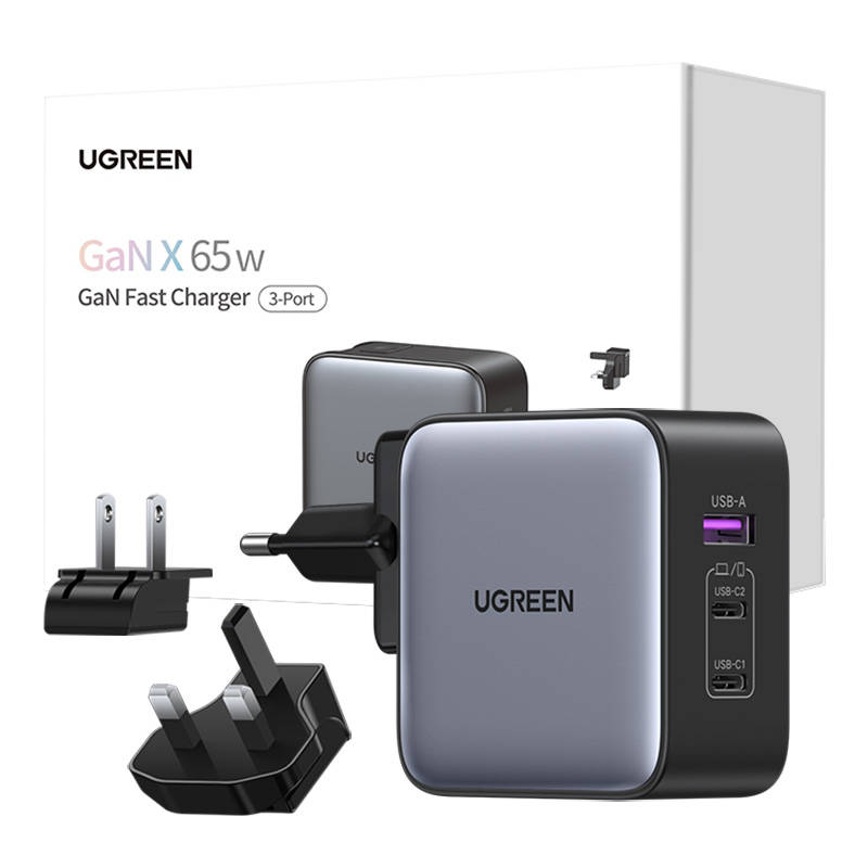Ugreen Nexode Fali töltő, 2x USB-C + USB, 65W Ugreen Nexode Fali töltő, 2x USB-C + USB, 65W