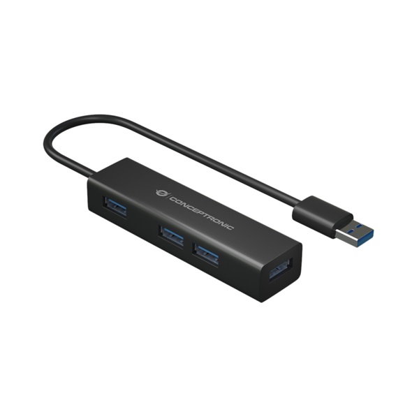 Conceptronic  HUBBIES06B 4 Port  USB3.0 USB Hub  Fekete 