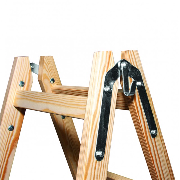 DRABEST STANDARD 2x7 lépcsős fa létra, összecsukható