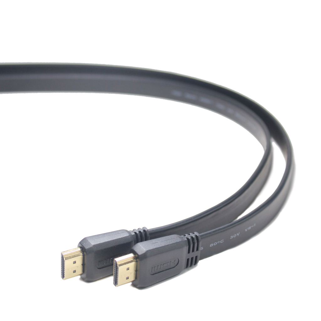 Gembird Cablexpert HDMI male-male lapos kábel 1m fekete (CC-HDMI4F-1M) Gembird Cablexpert HDMI male-male lapos kábel 1m fekete (CC-HDMI4F-1M)