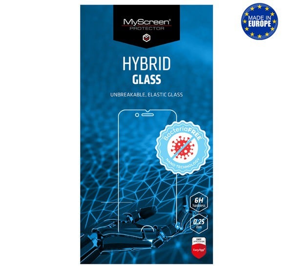 MYSCREEN DIAMOND HYBRIDGLASS BacteriaFREE képernyővédő üveg (flexibilis, antibakteriális, 3H, NEM íves) ÁTLÁTSZÓ [LG K62 (LMK525)]