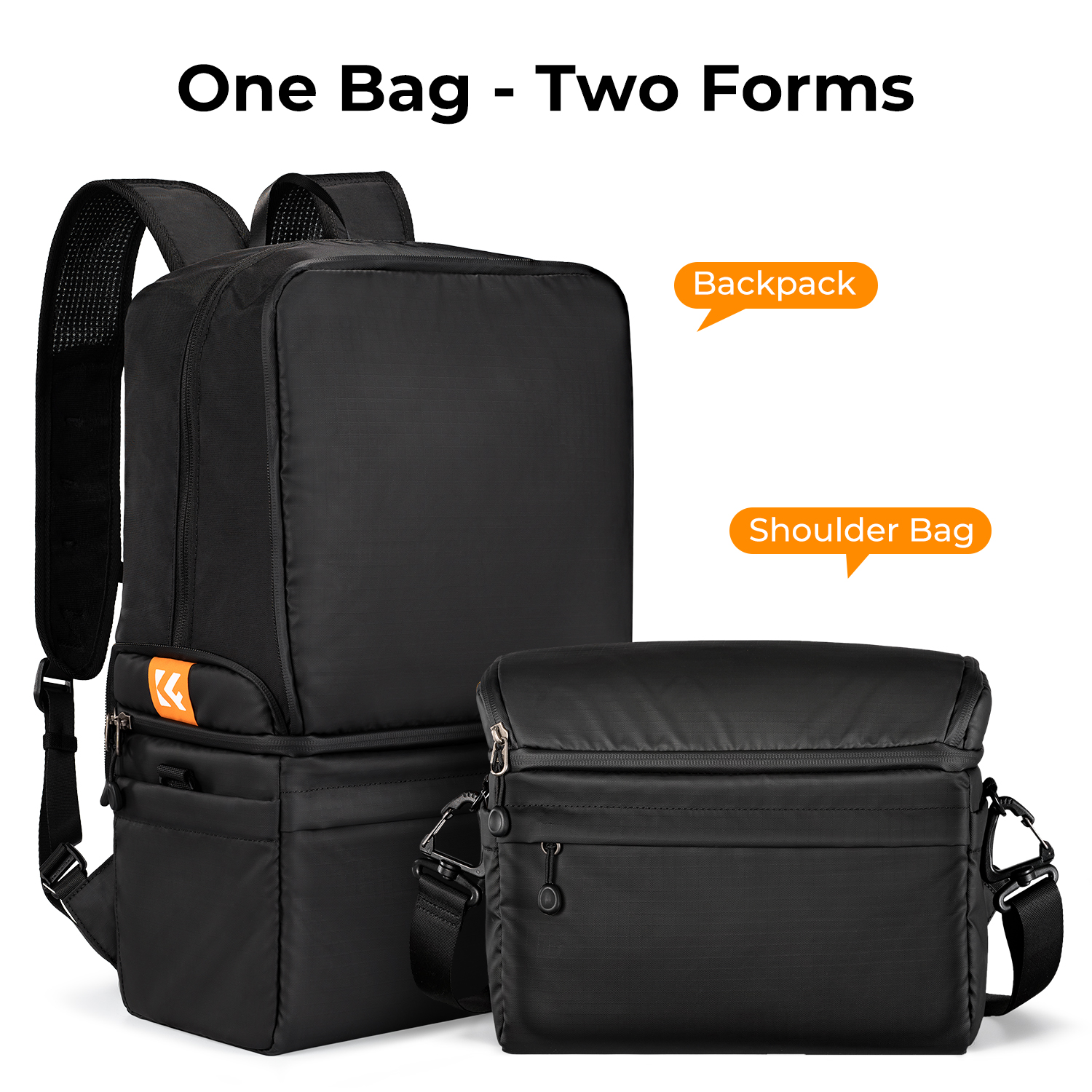 K&F Concept Collapsible Backpack 22L, fotós hátizsák, oldaltáskáva csukható, fekete K&F Concept Collapsible Backpack 22L, fotós hátizsák, oldaltáskáva csukható, fekete
