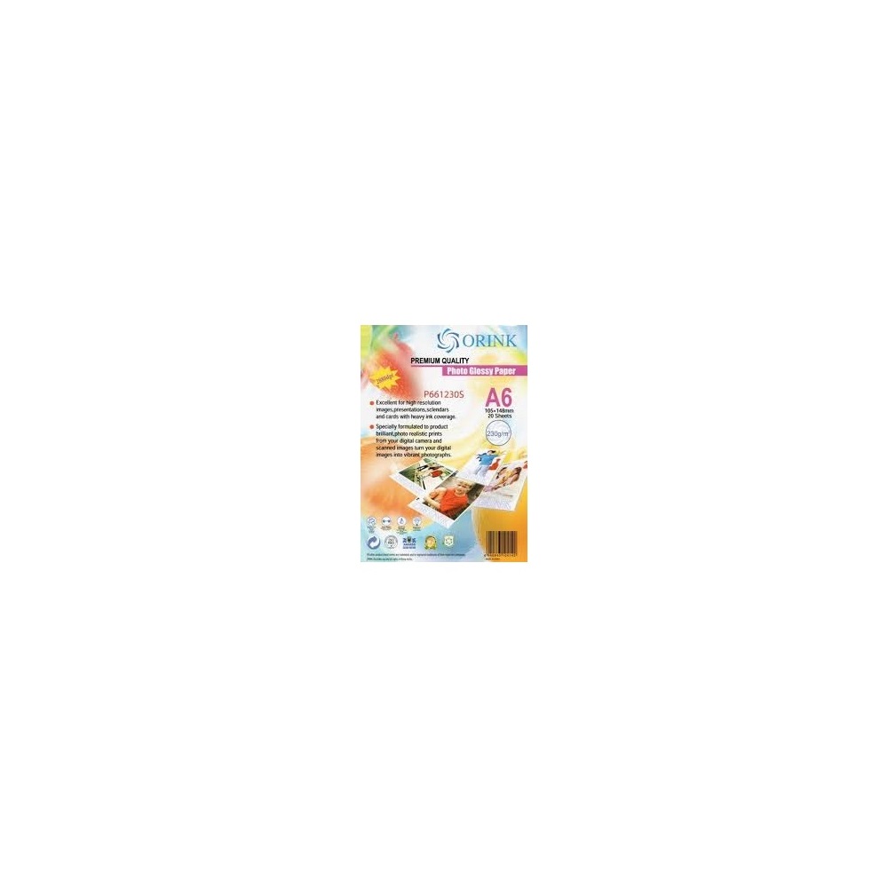 Orink Fotópapír Pp A6, S 260g. 20lap fényes  (P691260S20)