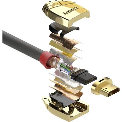 LINDY HDMI Csatlakozókábel [1x HDMI dugó - 1x HDMI dugó] 1.00 m Szürke