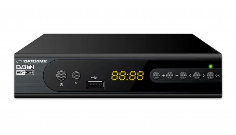 Esperanza DVB-T/T2 digitális földfelszíni TV-vevő dekóder (EV106R)