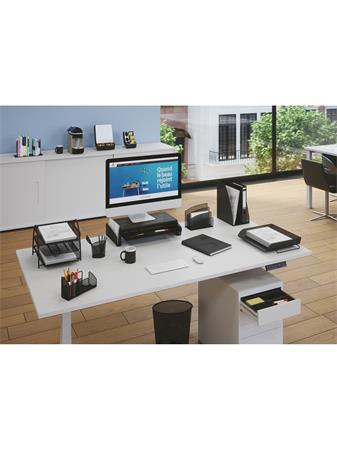 ALBA rendszerezővel fémhálós Monitorállvány Fekete