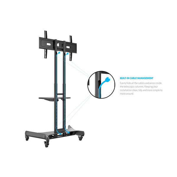 MULTIBRACKETS  M Public Floorstand Basic 150 incl shelf&camera holder  32-60"  max.VESA:600x400 mm Gurulós padlóállvány