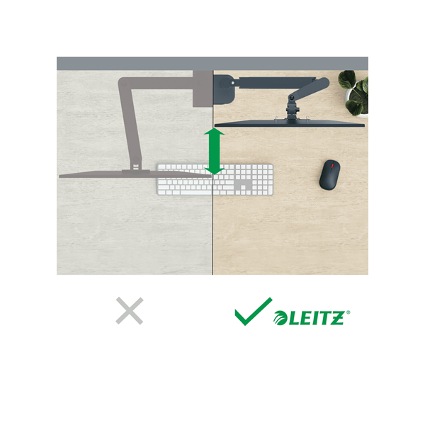 LEITZ Ergo Dual helytakarékos monitor- és laptopkar Sötétszürke