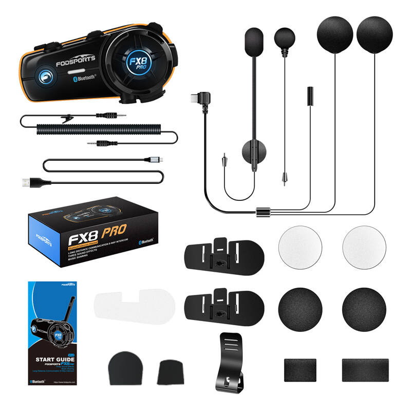 Fodsports FX8 Pro motorkerékpár intercom Fekete 