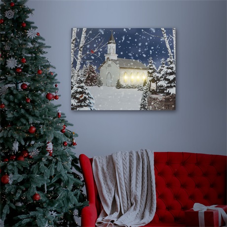 Family Christmas 58473 LED FALI KÉP 48 X 38 CM