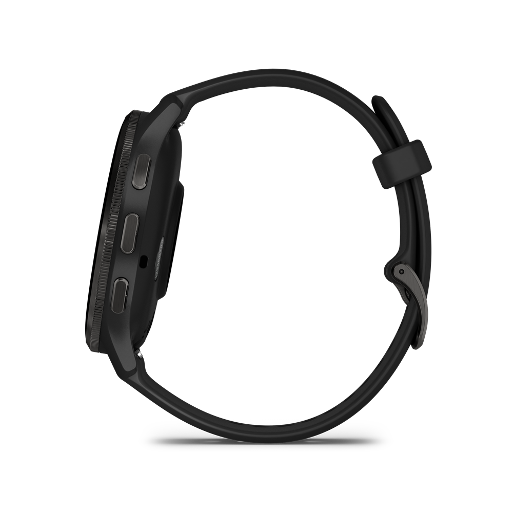 Garmin Venu 3 fekete, fekete kerettel, bőr és szilikon szíjjal okosóra
