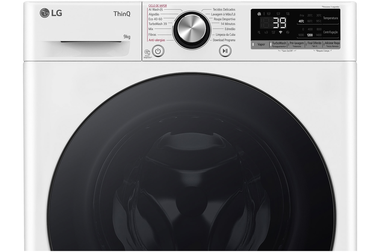 LG F2WR709S2W Elöltöltős keskeny mosógép – 9 kg, 1200 ford./perc, A Energiaosztály, Gőz funkció, WiFi