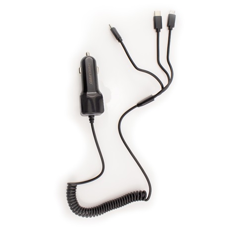 Carguard 55051 UNIVERZÁLIS TELEFONTÖLTŐ, MICRO USB + IPHONE 5/6 CSATLAKOZÁSSAL + USB 1A