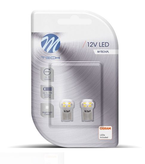 M-Tech T10 LED 4x3528 SMD fehér, pár (72LB017W)
