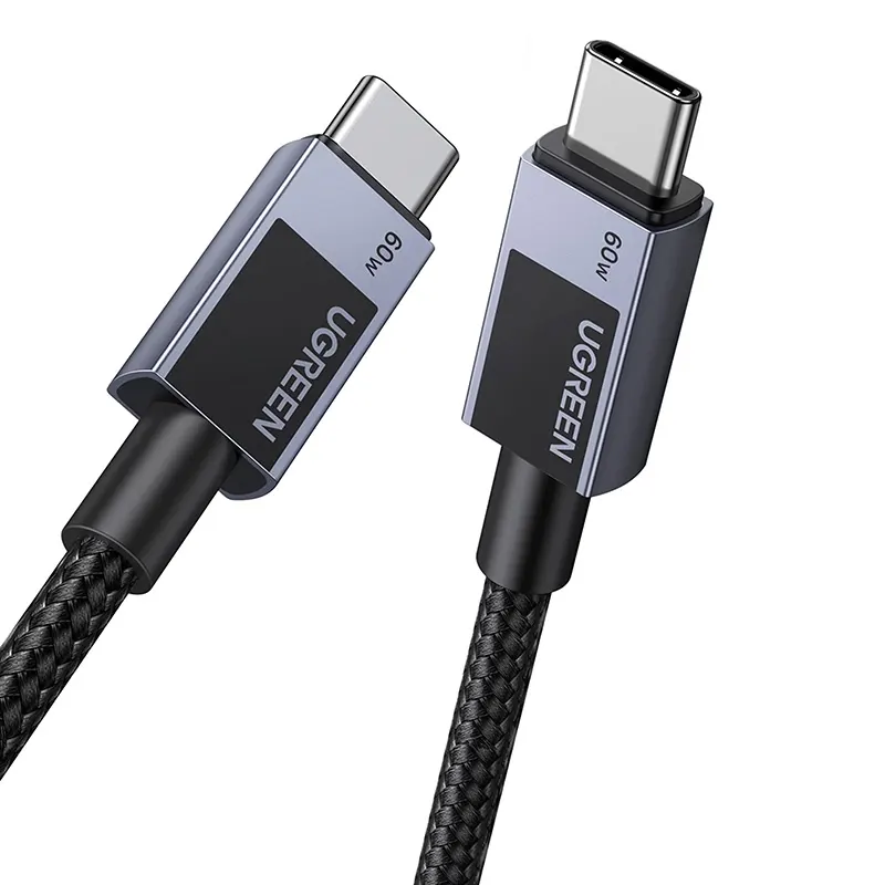 UGREEN L524 USB-C-USB-C kábel, 60W, 2m, PD (szürke) UGREEN L524 USB-C-USB-C kábel, 60W, 2m, PD (szürke)