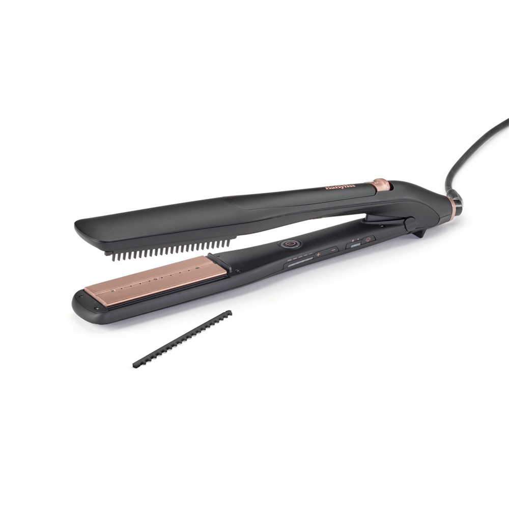 BaByliss ST596E Steam Lux Styler titánium-kerámialapos gőzölős hajvasaló  Fekete-rózsaarany