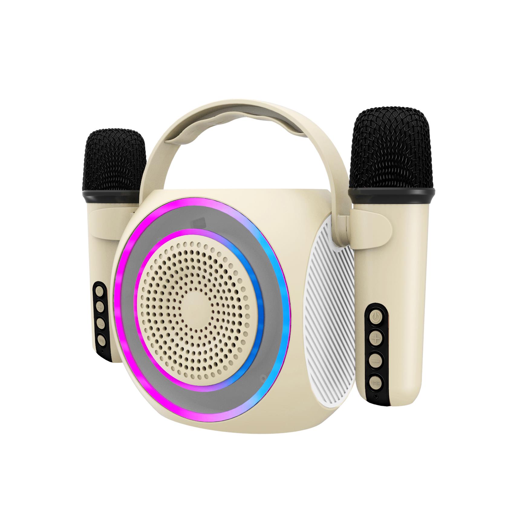 Celly Partymic2 karaoke hangszóró, 2db vezeték nélküli mikrofon, RGB led, bluetooth, 1800mAh