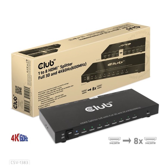 Club3D HDMI 2.0 UHD Splitter 8 ports Club3D HDMI 2.0 UHD Splitter 8 ports