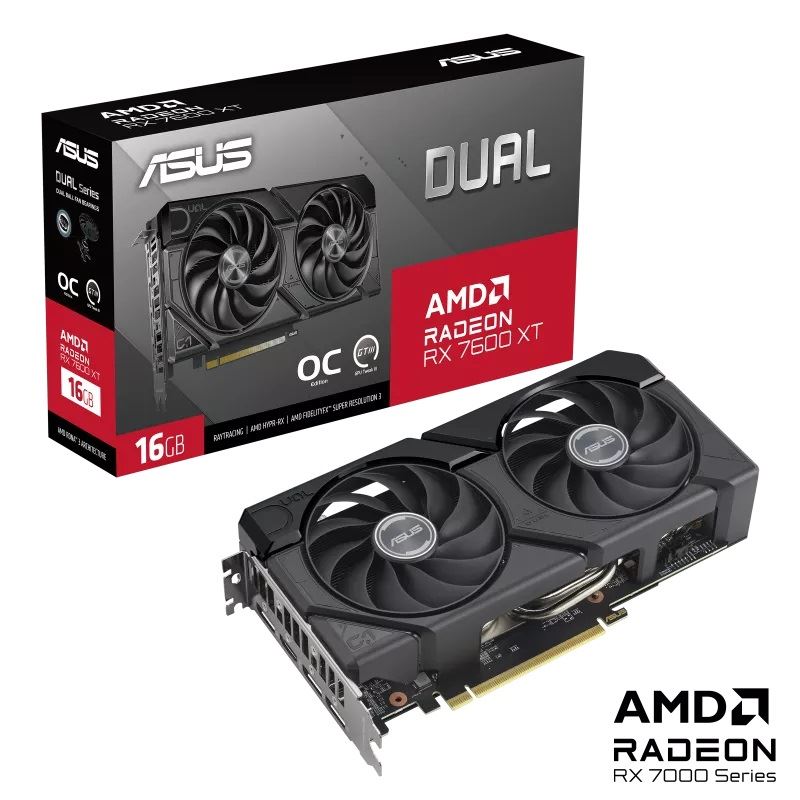 ASUS Radeon RX 7600 XT 16GB Dual OC Edition videokártya 