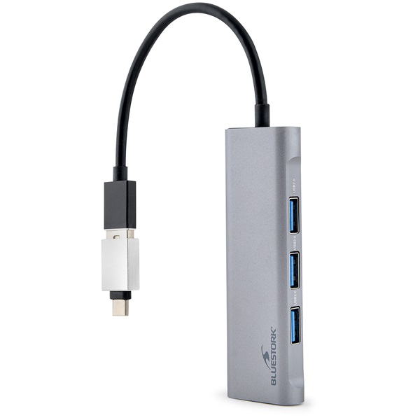 Bluestork HUB-MINI USB-A to 3xUSB 2.0 port + 1x USB-C 1xHDMI USB3.0 USB Hub Szürke Bluestork HUB-MINI USB-A to 3xUSB 2.0 port + 1x USB-C 1xHDMI USB3.0 USB Hub Szürke